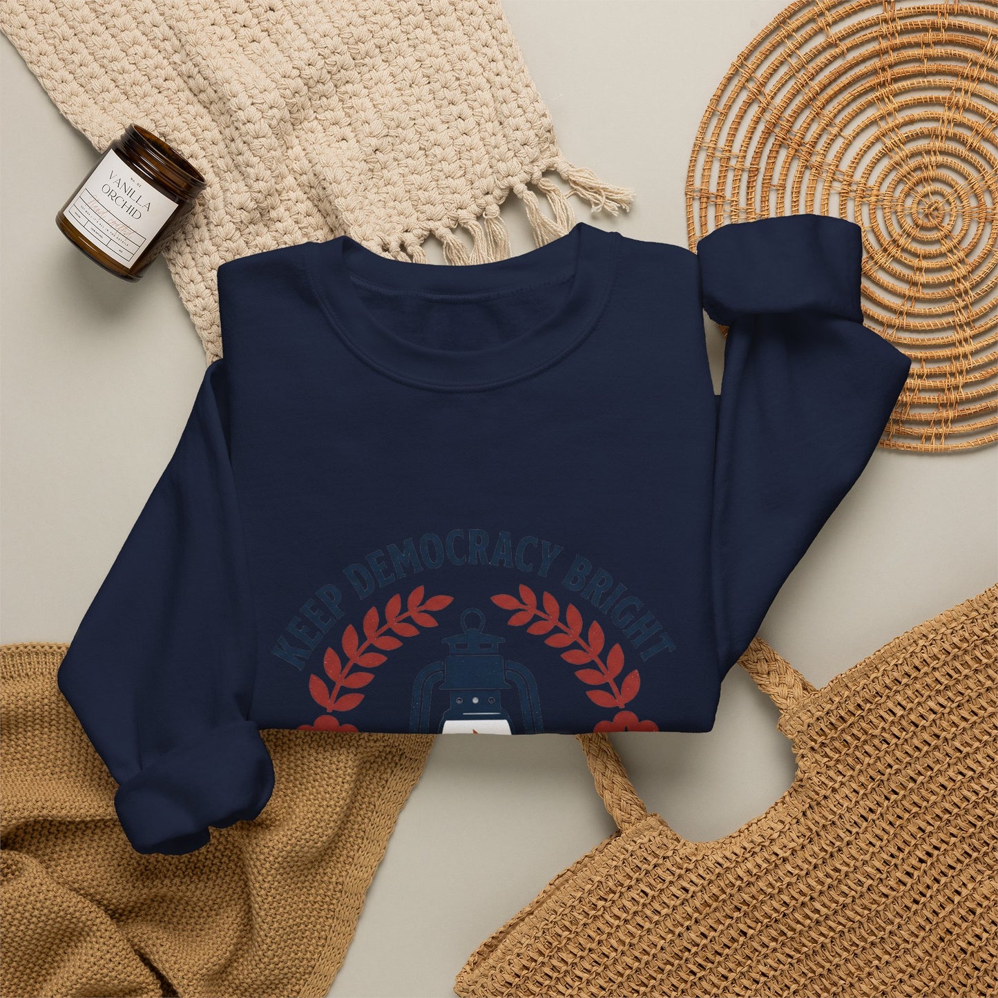 Keep Democracy Bright Crewneck Sweatshirt | Civic Courage, Participatory Democracy