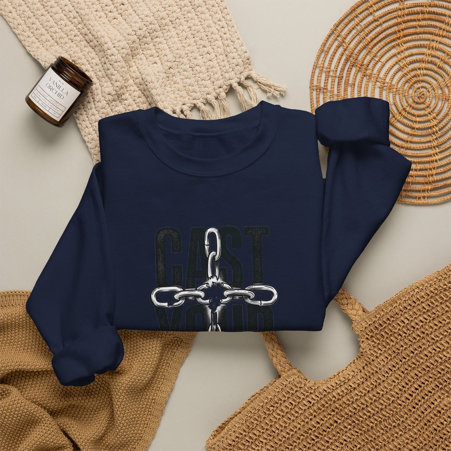 Cast Your Cares Sweatshirt | Christian Streetwear, Scripture Graphic