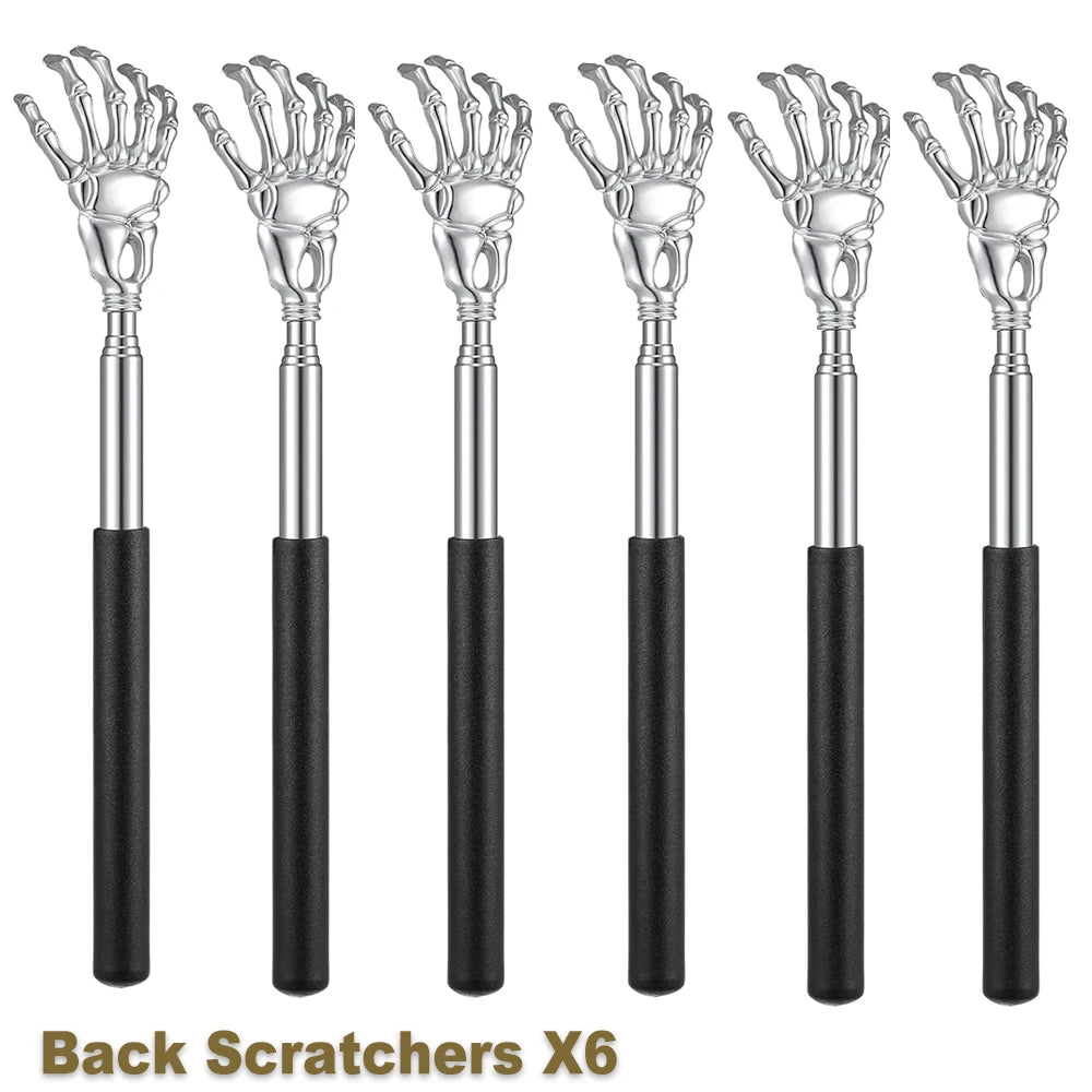 Stainless Steel Adjustable Massage and Tickle Relief Back Portable Rubber Handle Extendable Telescoping Itch Stick Health Care