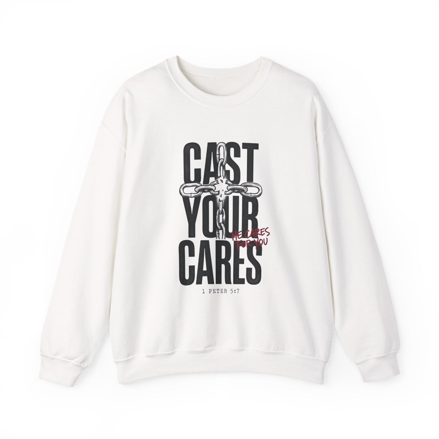 Cast Your Cares Sweatshirt | Christian Streetwear, Scripture Graphic