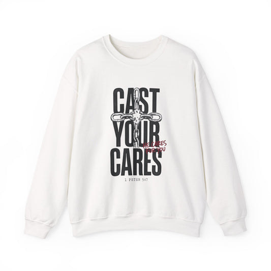Cast Your Cares Sweatshirt | Christian Streetwear, Scripture Graphic