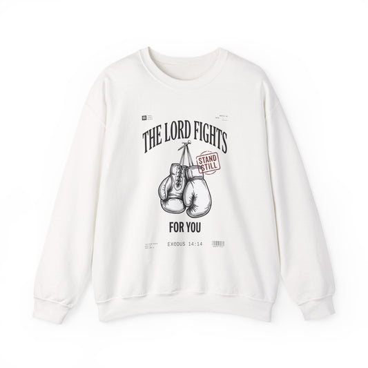 The Lord Fights Boxing Gloves Sweatshirt | Christian Streetwear, Scripture