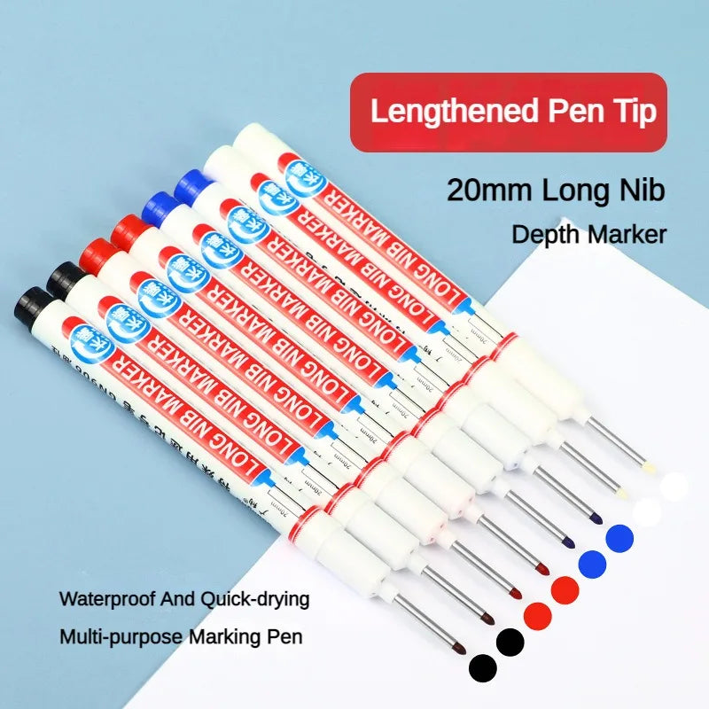 4PCS 20mm Deep Hole Long Nib Multi-Purpose Head Markers for Metal Perforating Pen Woodworking Decoration Art Supplies