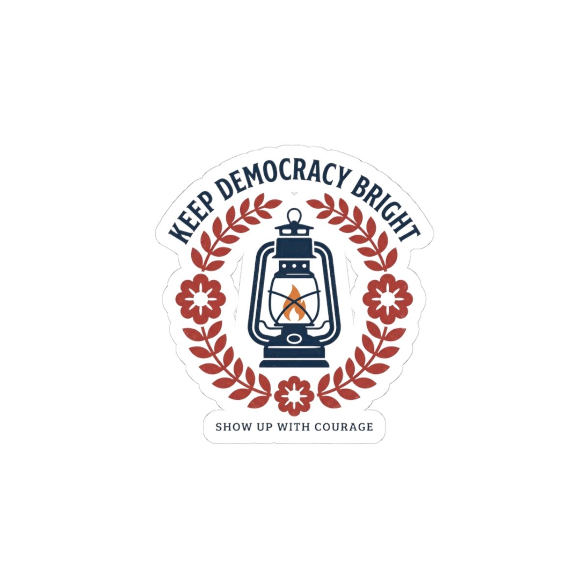 Keep Democracy Bright Lantern Sticker | Civic Courage, Participation