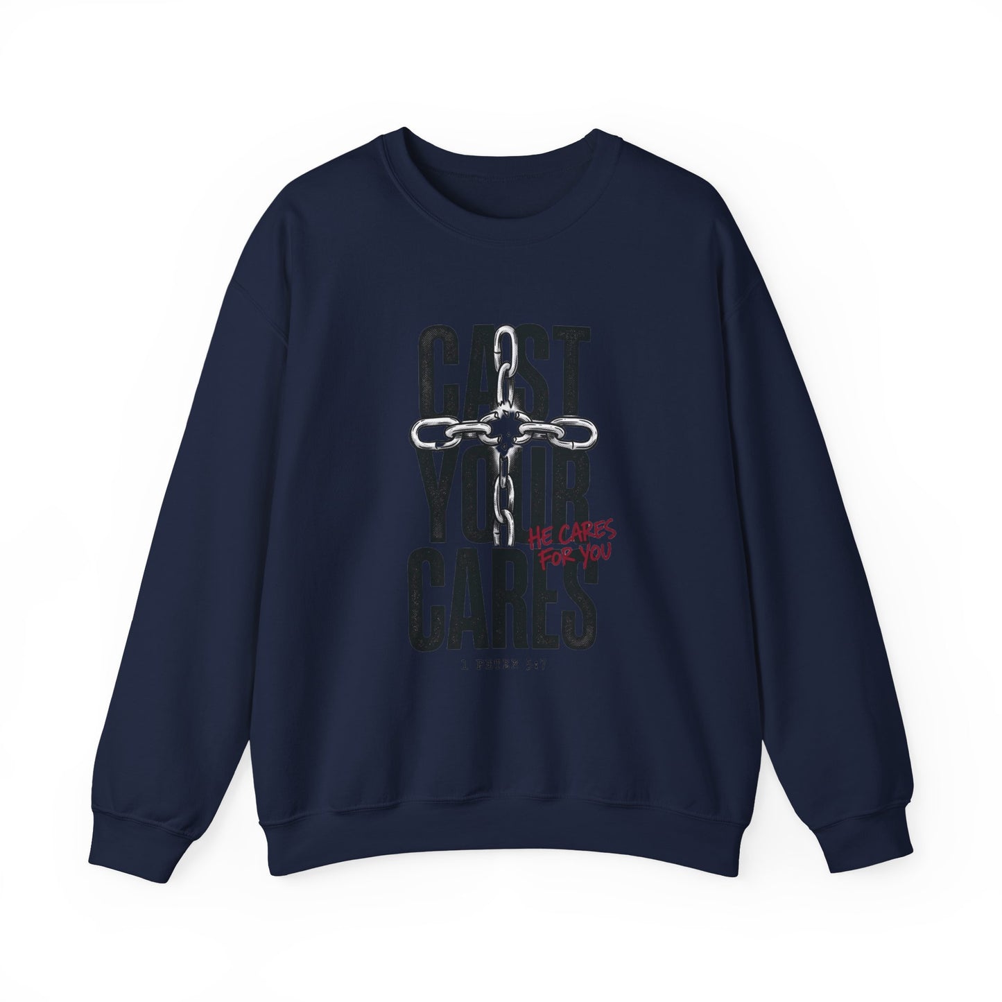 Cast Your Cares Sweatshirt | Christian Streetwear, Scripture Graphic