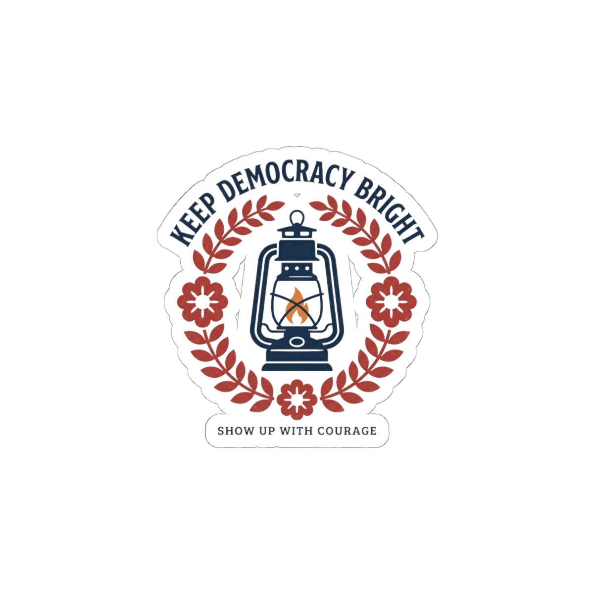 Keep Democracy Bright Lantern Sticker | Civic Courage, Participation