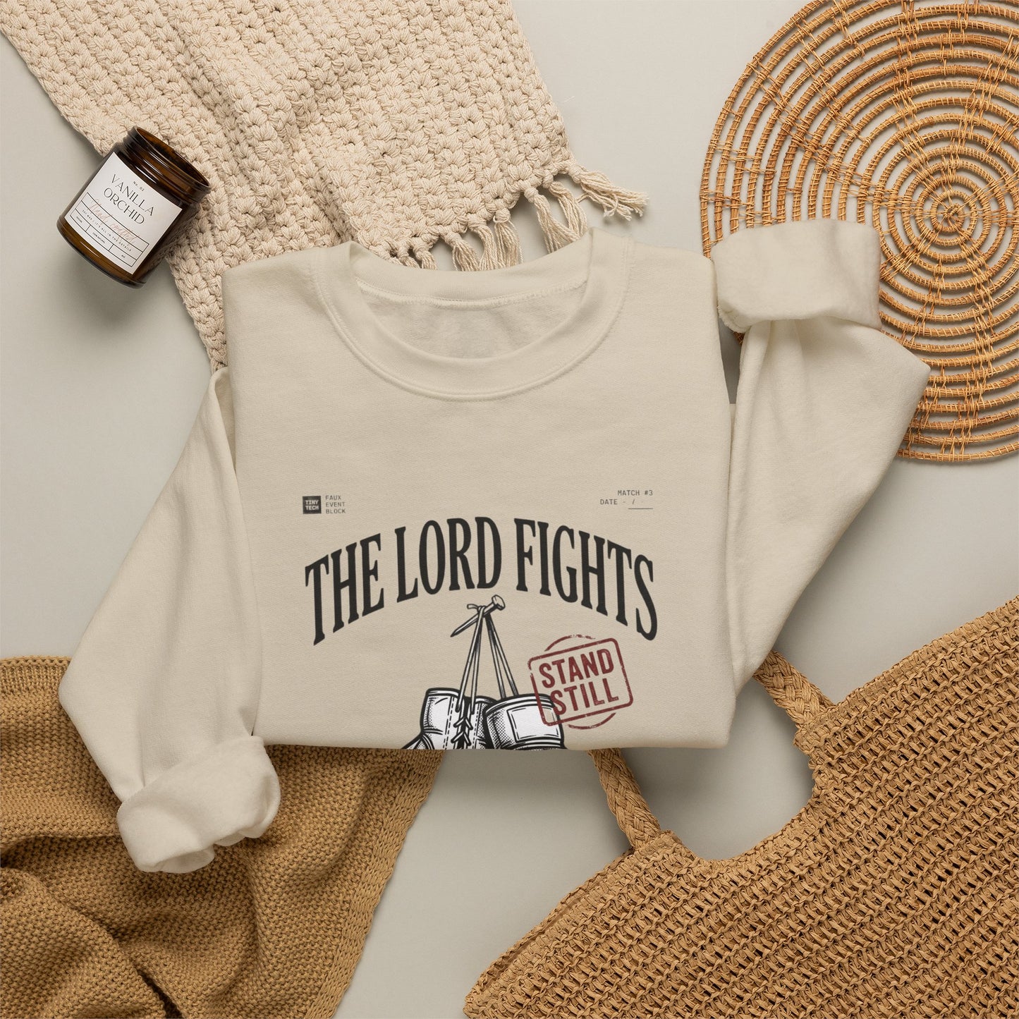 The Lord Fights Boxing Gloves Sweatshirt | Christian Streetwear, Scripture