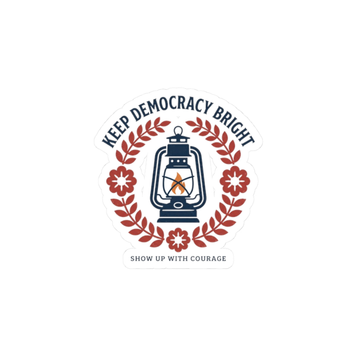 Keep Democracy Bright Lantern Sticker | Civic Courage, Participation