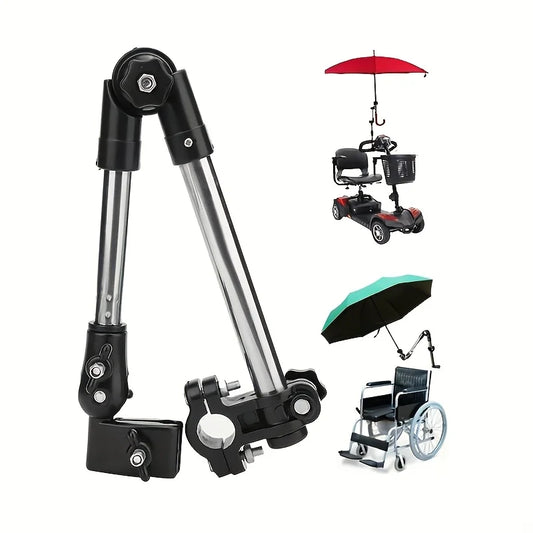 Adjustable Stainless Steel Umbrella Stand for Wheelchairs and Bicycles Rainproof Equipment, Multi-function Umbrella Stand