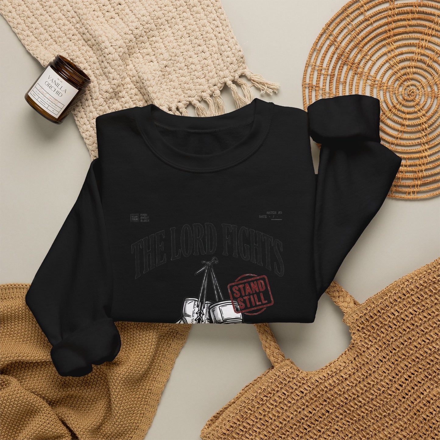 The Lord Fights Boxing Gloves Sweatshirt | Christian Streetwear, Scripture