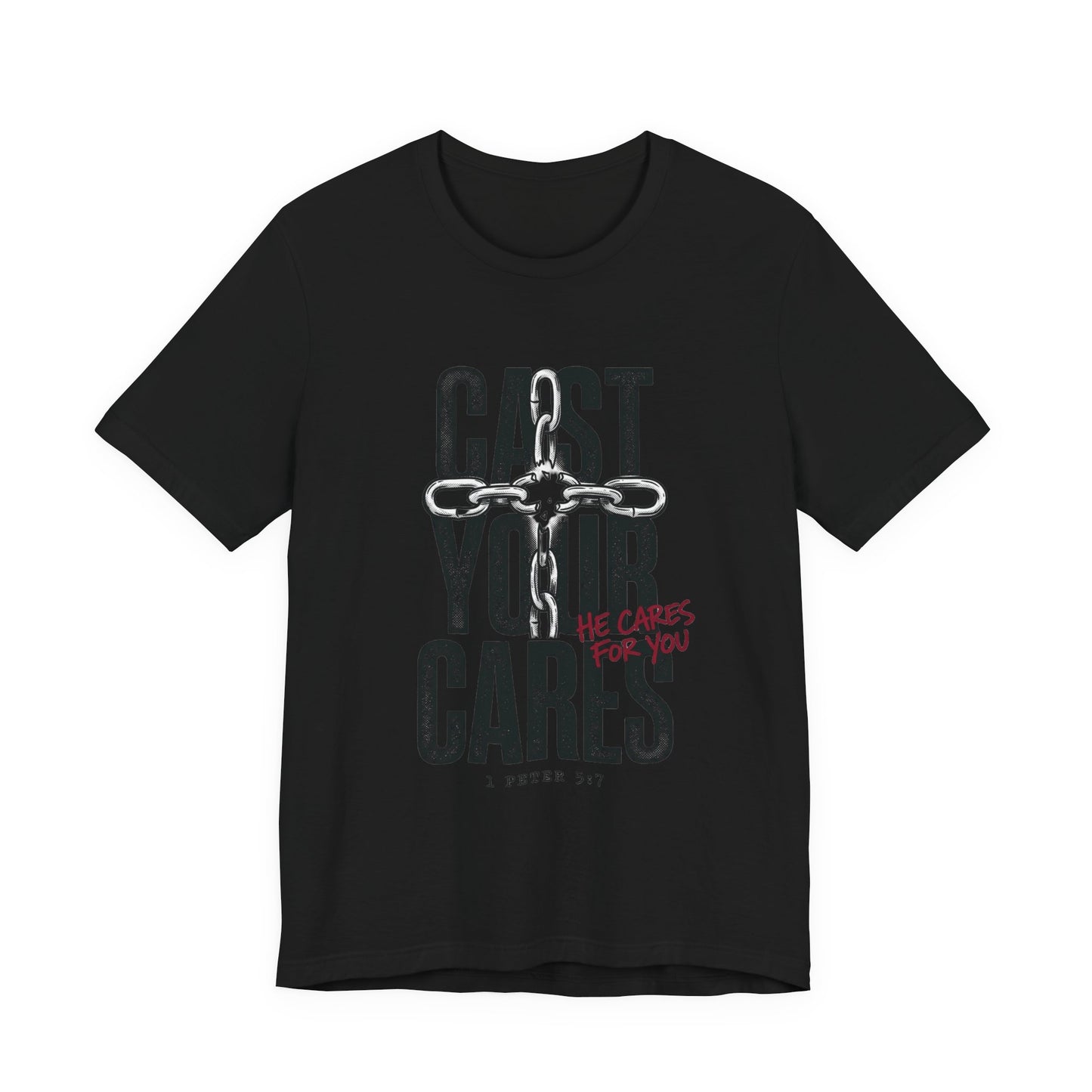 Cast Your Cares Tee | Christian Streetwear, Scripture Cross Graphic