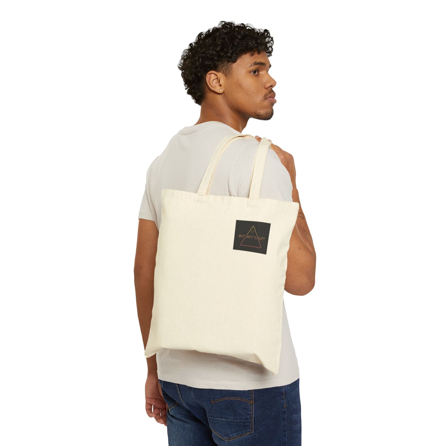 Minimalist Geometric Logo Cotton Tote Bag