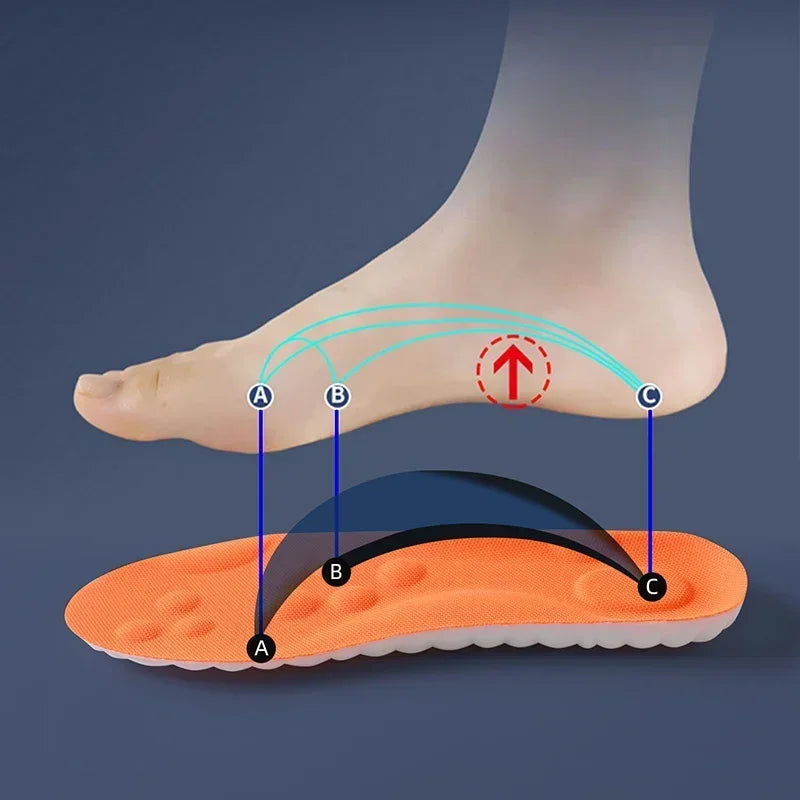 Soft Breathable Shock Absorption Cushion Running Insoles 4D Cloud Technology PU Sole Sports Insoles For Orthopedic Care 2026 New