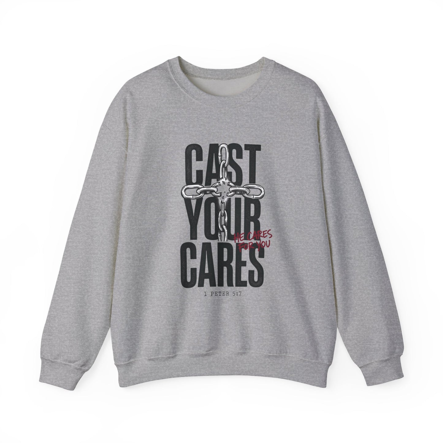 Cast Your Cares Sweatshirt | Christian Streetwear, Scripture Graphic