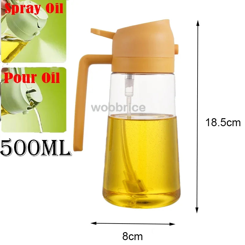 Olive Oil Spray Bottle for Oil Bottle Pouring for Cooking Oil Spices Camping Dispenser with Automatic Lid Spice Shaker