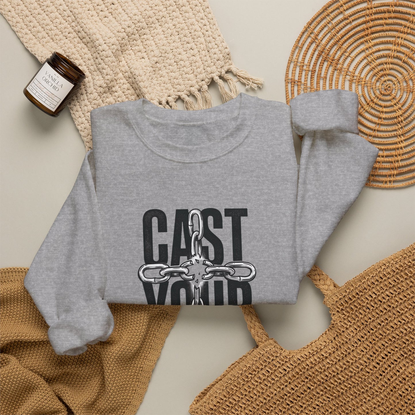 Cast Your Cares Sweatshirt | Christian Streetwear, Scripture Graphic