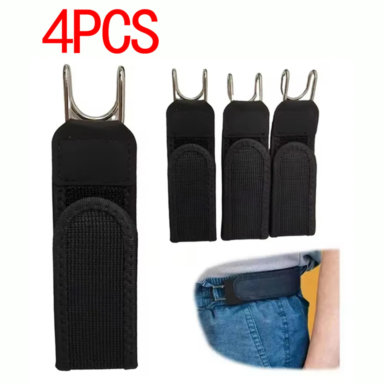 Portable Belt Buckle Unisex Elastic Waist Belt, Metal Hook Buckle-Free Adjustable Stretch Belt Daily Outdoor Jeans For Men Women