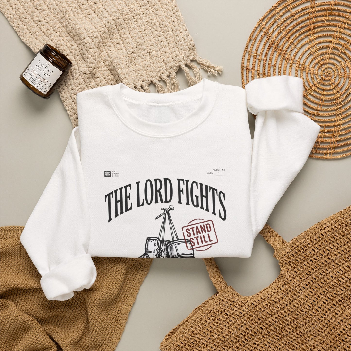 The Lord Fights Boxing Gloves Sweatshirt | Christian Streetwear, Scripture