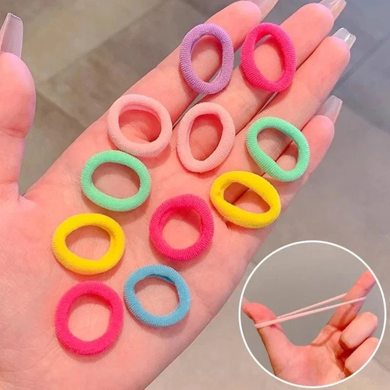 200-1000pcs Women Girls Colorful Nylon Elastic Hair Bands Ponytail Hold Small Hair Tie Rubber Bands Scrunchie Hair Accessories
