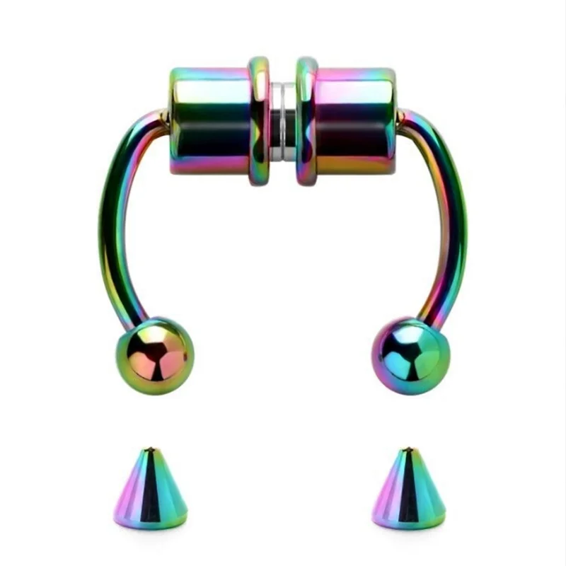 Magnetic Horseshoe Nose Rings, 316L Stainless Steel, Faux Septum Rings, Fake Piercing, Clip on, Hoop Rings, Gift for Women, Girl