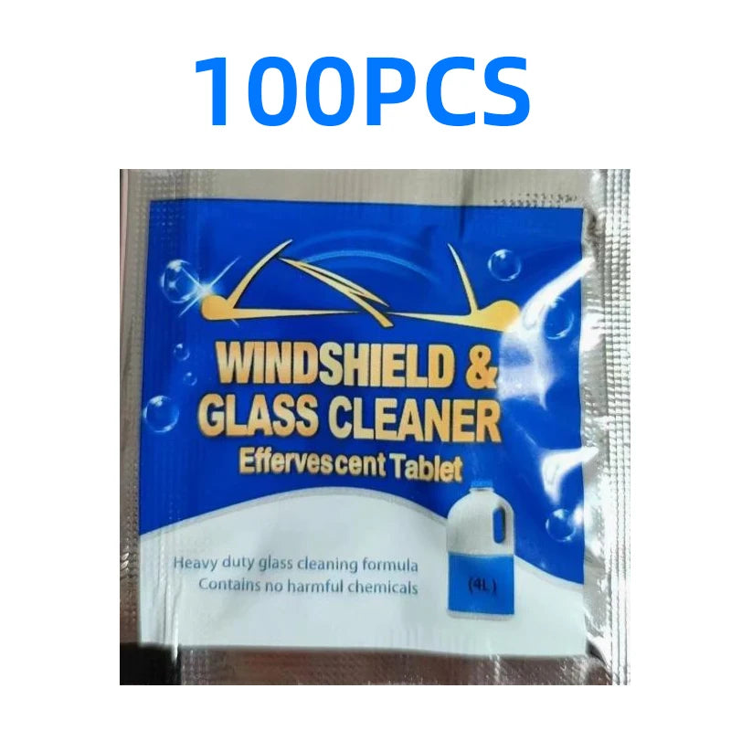 All-Season Windshield Washer Effervescent Tablet (Solid Concentrate) Shellac-Free Formula
