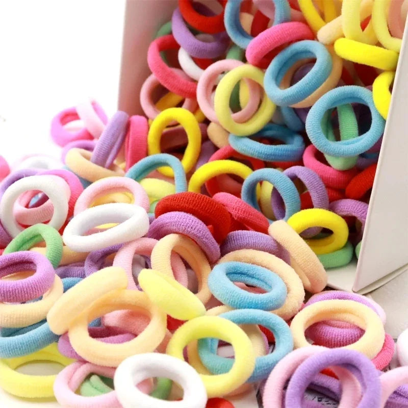 200-1000pcs Women Girls Colorful Nylon Elastic Hair Bands Ponytail Hold Small Hair Tie Rubber Bands Scrunchie Hair Accessories