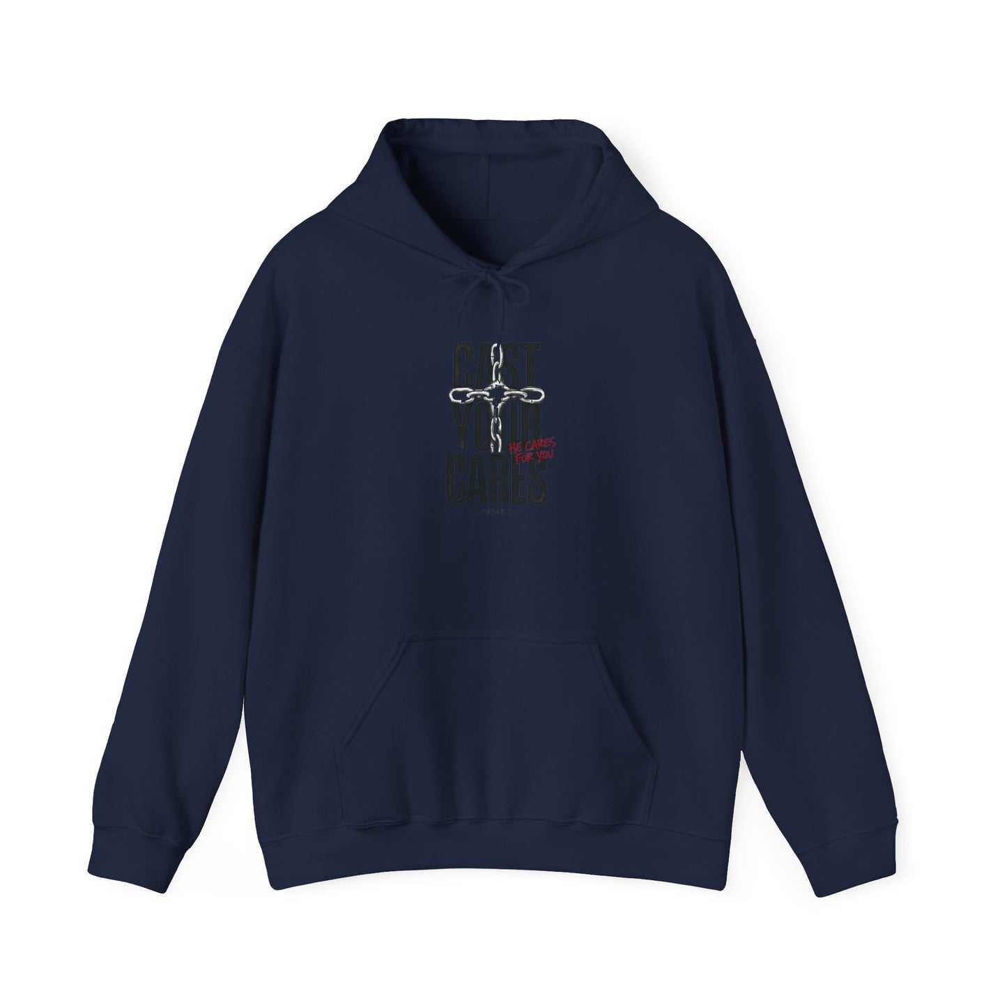 Cast Your Cares Hoodie | Christian Streetwear, distressed typography