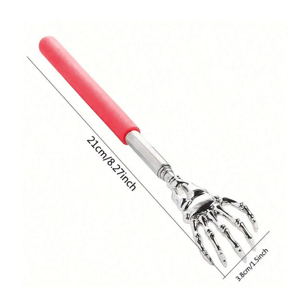 Stainless Steel Adjustable Massage and Tickle Relief Back Portable Rubber Handle Extendable Telescoping Itch Stick Health Care