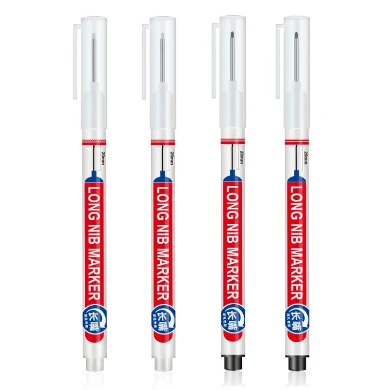 4PCS 20mm Deep Hole Long Nib Multi-Purpose Head Markers for Metal Perforating Pen Woodworking Decoration Art Supplies