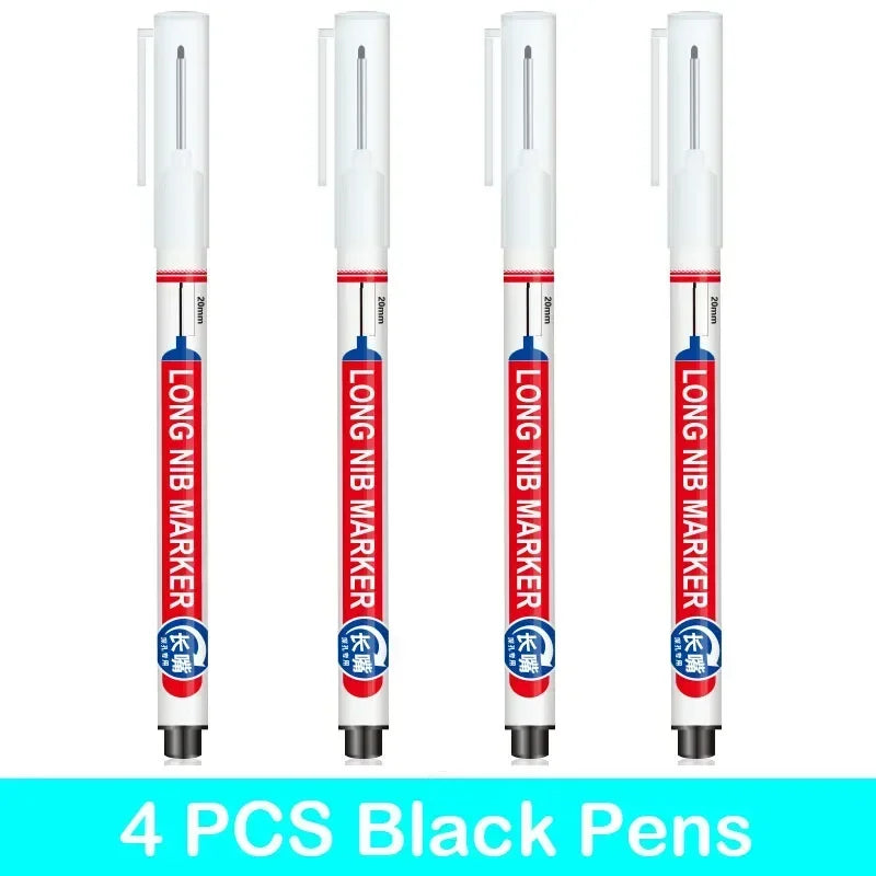 4PCS 20mm Deep Hole Long Nib Multi-Purpose Head Markers for Metal Perforating Pen Woodworking Decoration Art Supplies
