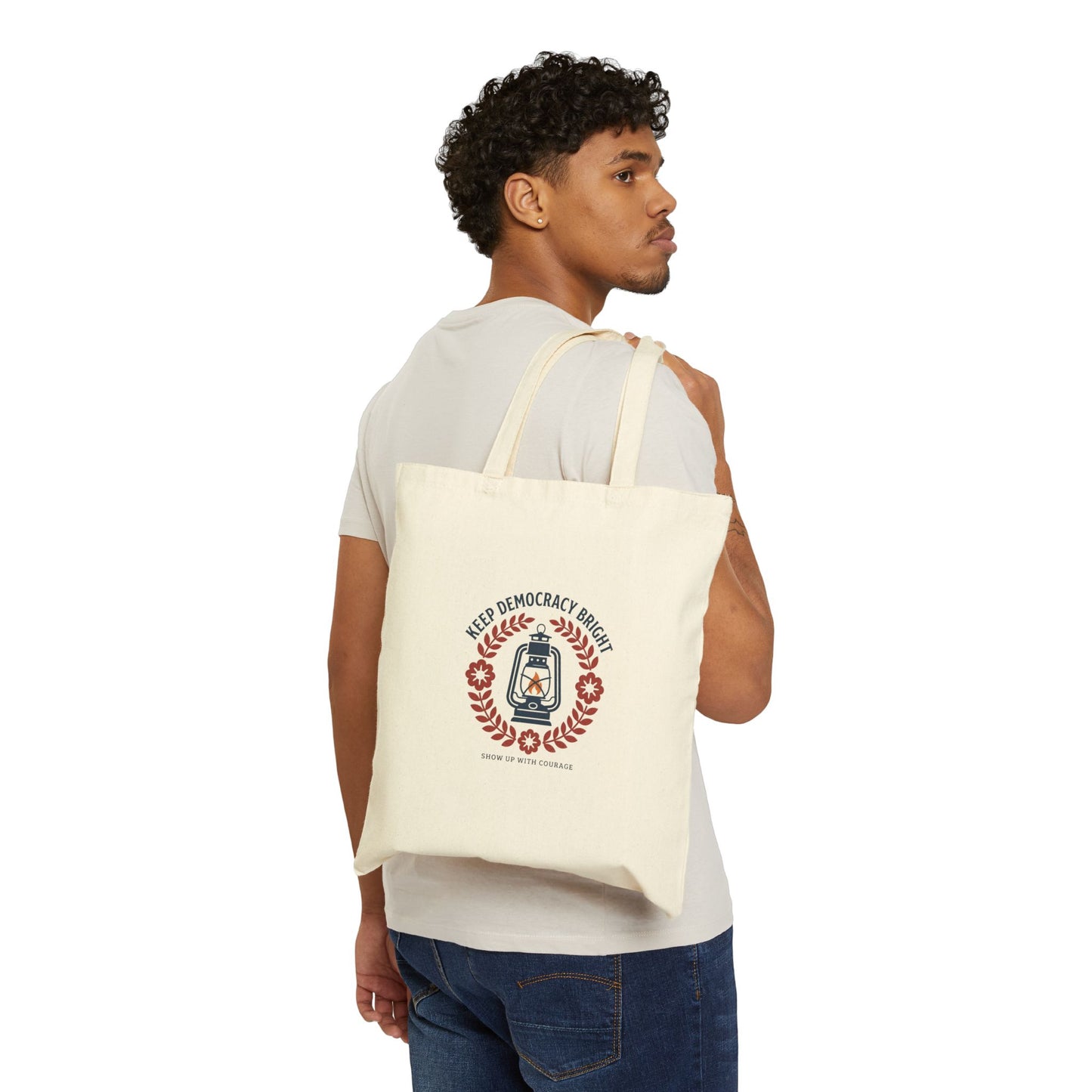 Keep Democracy Bright Tote | Civic Courage, Participation Canvas