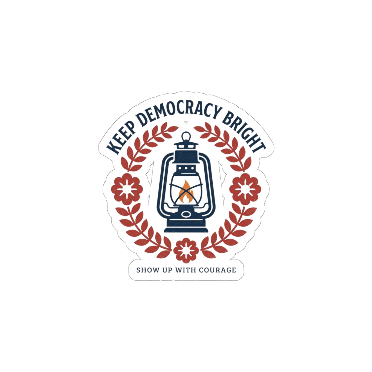 Keep Democracy Bright Lantern Sticker | Civic Courage, Participation