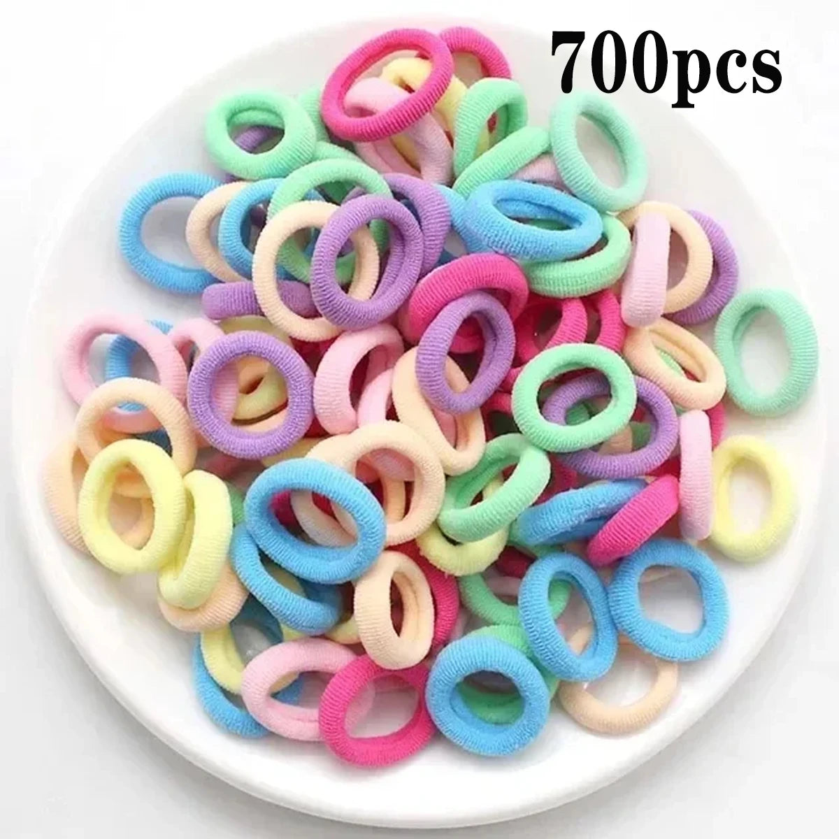 200-1000pcs Women Girls Colorful Nylon Elastic Hair Bands Ponytail Hold Small Hair Tie Rubber Bands Scrunchie Hair Accessories