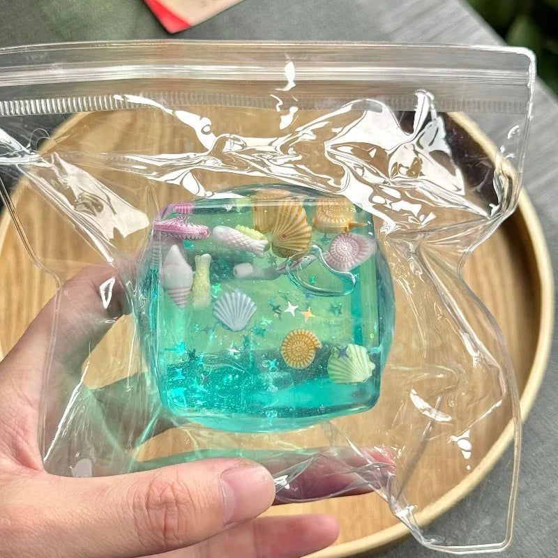 2A-Squishy Stress Balls Cube Ocean Sensory Fidget Toy Slow Rise Squishy Toys for Kids and Adults Squeeze Relax Gift9