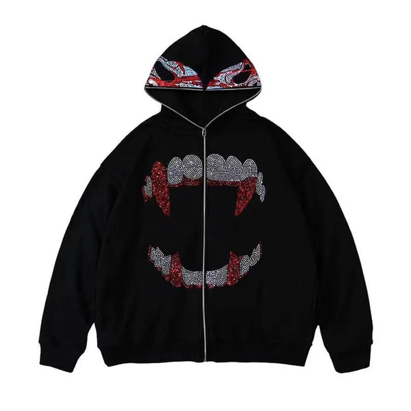 Gothic Rhinestone Hoodie