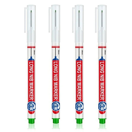 4Pcs/Set 20mm Deep Hole Long Nib Head Markers For Metal Perforating Pen Waterproof Bathroom Woodworking Decoration Multi-Purpose