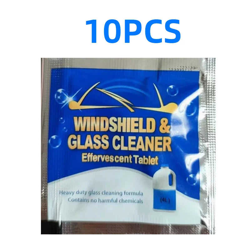 All-Season Windshield Washer Effervescent Tablet (Solid Concentrate) Shellac-Free Formula