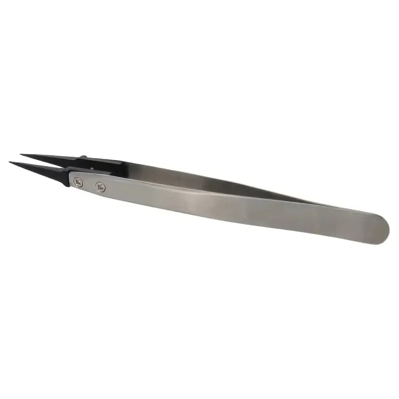 ESD-Safe Precision Tweezers, Anti-Static Tips with Heavy-Duty Metal for Electronics & Jewelry Repair.