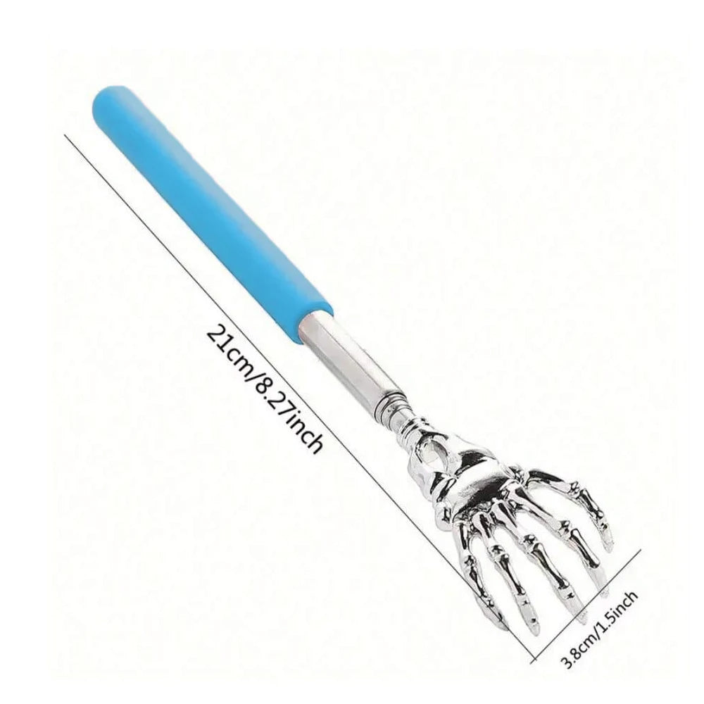 Stainless Steel Adjustable Massage and Tickle Relief Back Portable Rubber Handle Extendable Telescoping Itch Stick Health Care