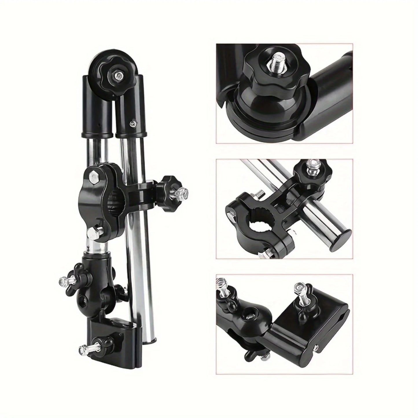 Adjustable Stainless Steel Umbrella Stand for Wheelchairs and Bicycles Rainproof Equipment, Multi-function Umbrella Stand