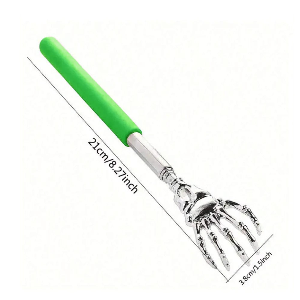 Stainless Steel Adjustable Massage and Tickle Relief Back Portable Rubber Handle Extendable Telescoping Itch Stick Health Care