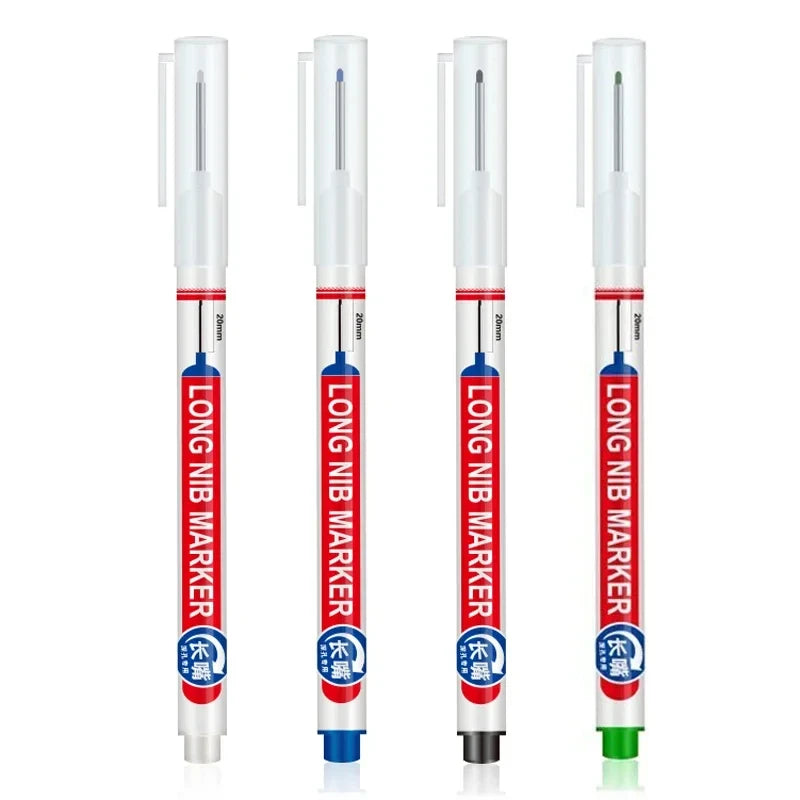 4PCS 20mm Deep Hole Long Nib Multi-Purpose Head Markers for Metal Perforating Pen Woodworking Decoration Art Supplies