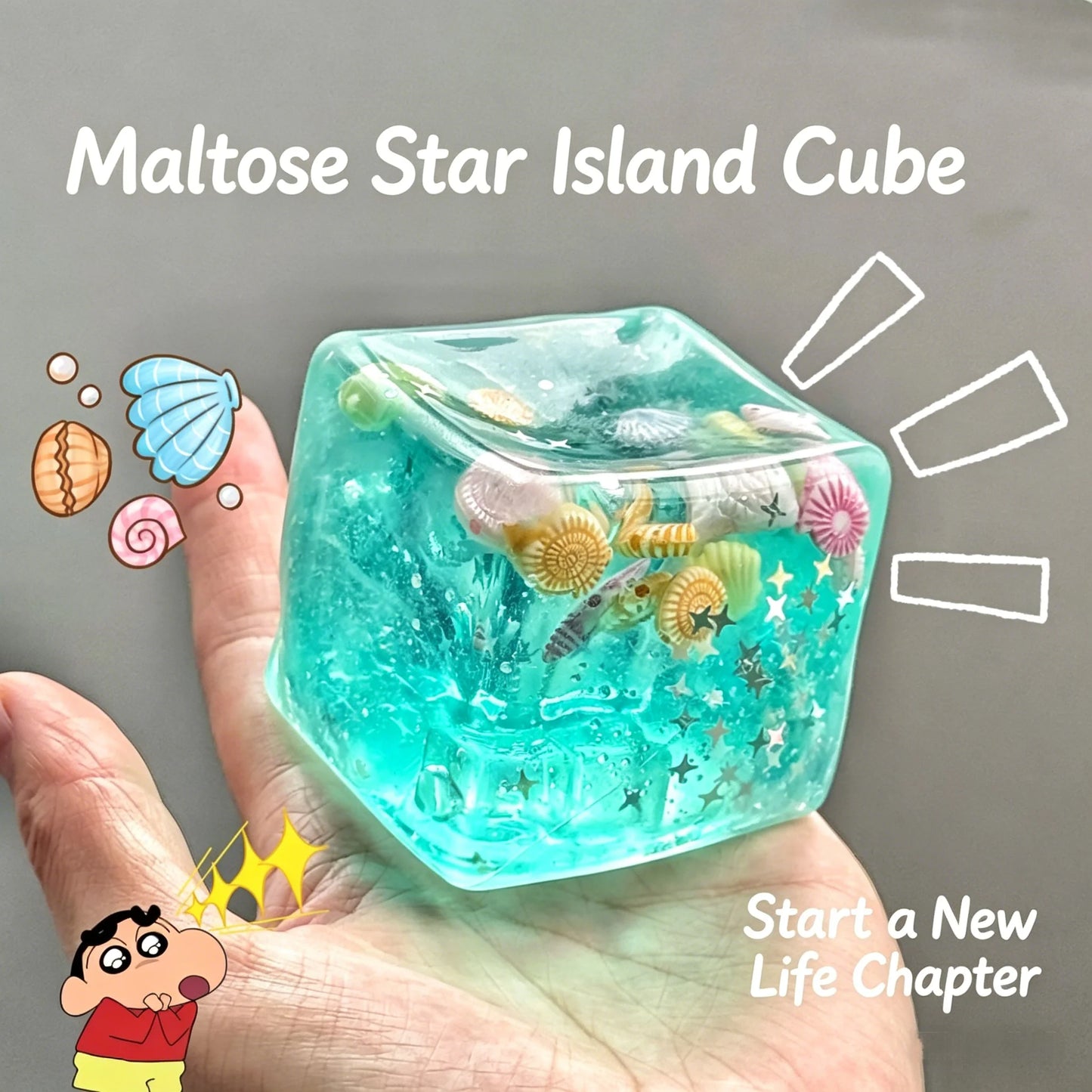 2A-Squishy Stress Balls Cube Ocean Sensory Fidget Toy Slow Rise Squishy Toys for Kids and Adults Squeeze Relax Gift9