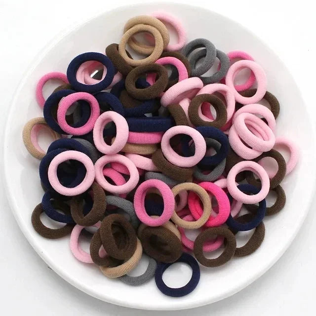 200-1000pcs Women Girls Colorful Nylon Elastic Hair Bands Ponytail Hold Small Hair Tie Rubber Bands Scrunchie Hair Accessories