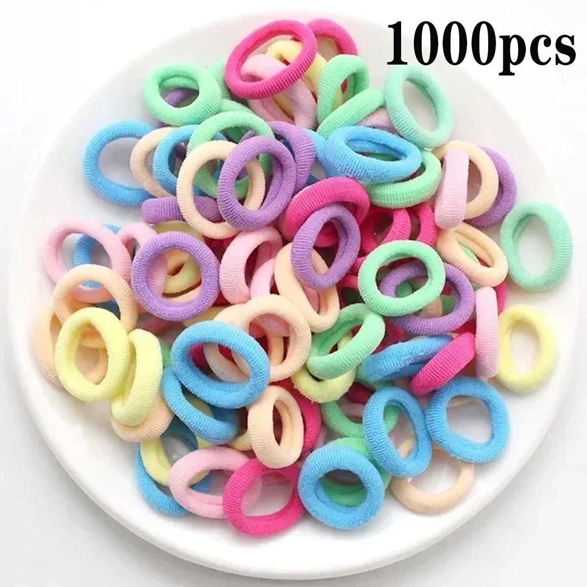 200-1000pcs Women Girls Colorful Nylon Elastic Hair Bands Ponytail Hold Small Hair Tie Rubber Bands Scrunchie Hair Accessories