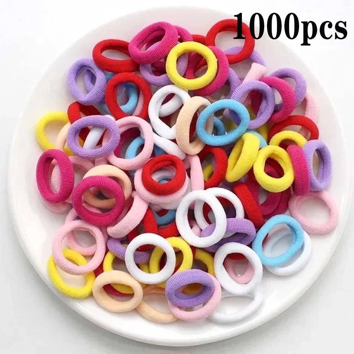 200-1000pcs Women Girls Colorful Nylon Elastic Hair Bands Ponytail Hold Small Hair Tie Rubber Bands Scrunchie Hair Accessories